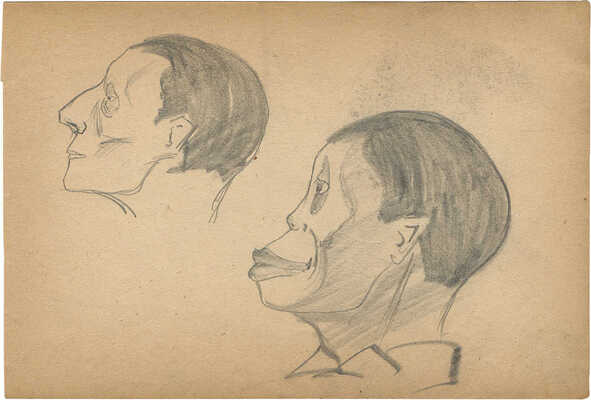 Чеботарёв Константин Константинович. Автошарж. Лист из альбома набросков